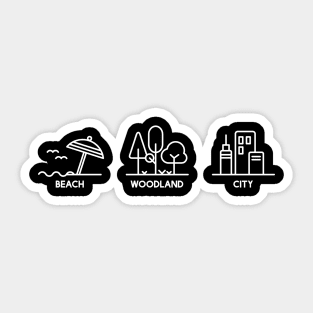 Beach, Woodland, City Sticker